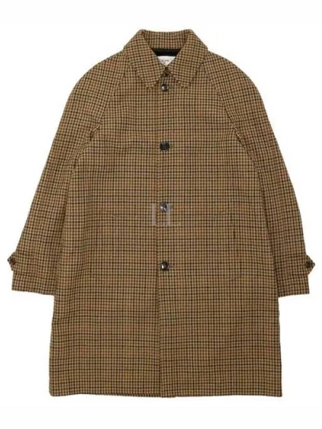 Mac Check Wool Single Coat Beige - CELINE - BALAAN 2