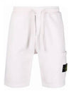 Waffen Patch  Fleece Bermuda Shorts White - STONE ISLAND - BALAAN 2