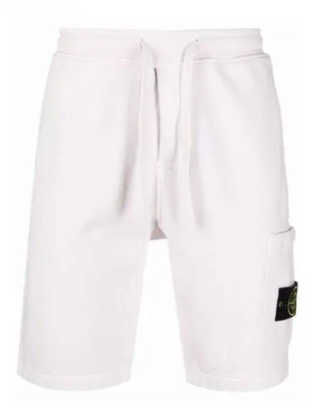 Waffen Patch  Fleece Bermuda Shorts White - STONE ISLAND - BALAAN 2