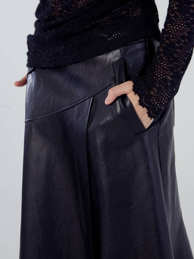 hem leather unbalanced skirt black - REAL ME ANOTHER ME - BALAAN 8