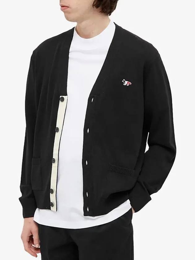 Tricolor Fox Patch Classic Cardigan Black - MAISON KITSUNE - BALAAN 3