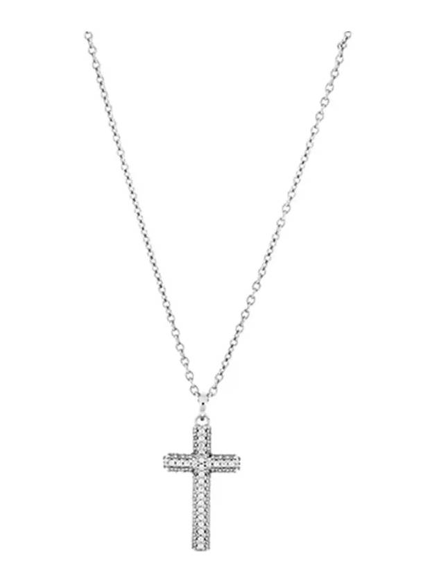 Insigne Pave Cross Rhodium Necklace White - SWAROVSKI - BALAAN 4