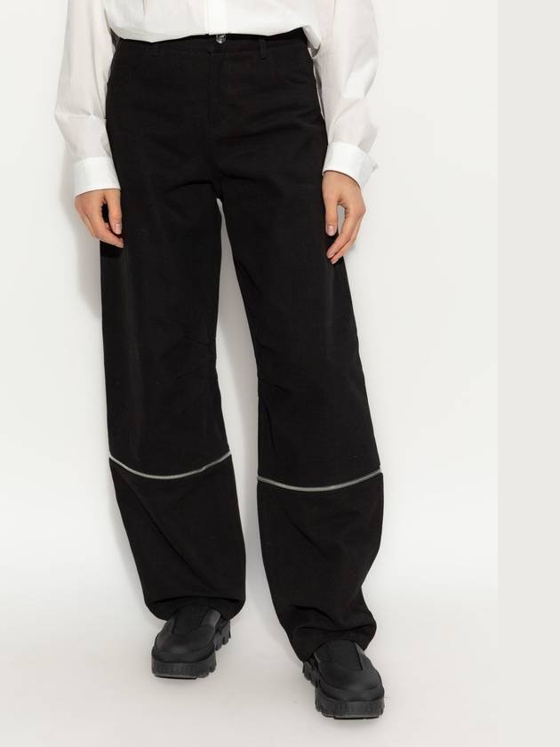 Willow Smith 2 in 1 Cotton Wide Pants Black - MONCLER - BALAAN 4