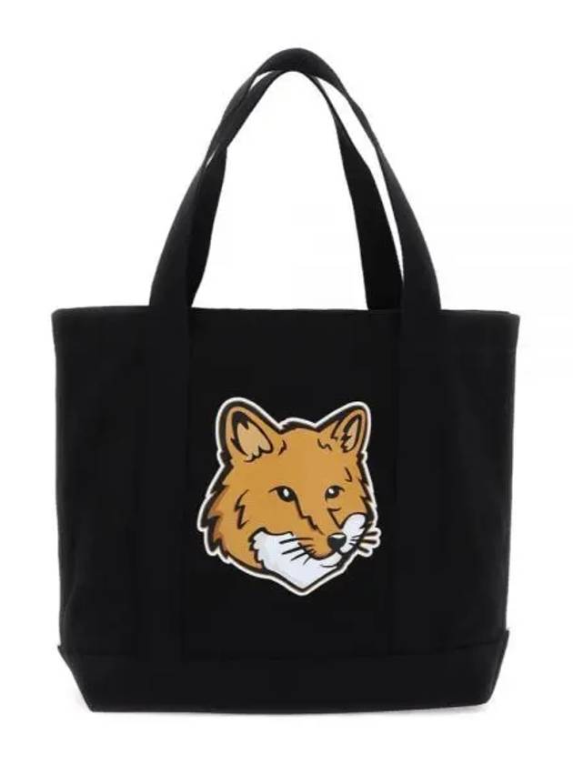 Fox Head Print Tote Bag Black - MAISON KITSUNE - BALAAN 2