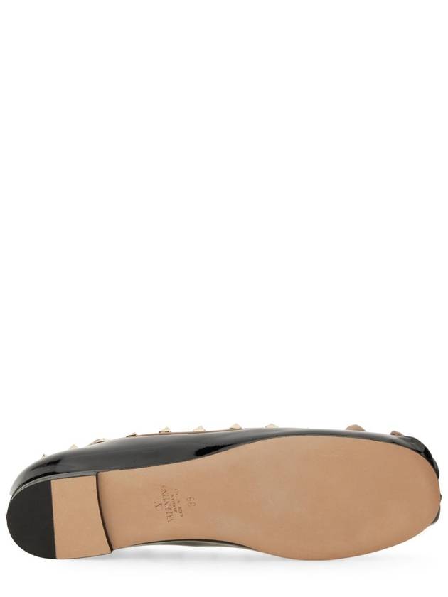 Rockstud Patent Leather Ballerina Black - VALENTINO - BALAAN 7