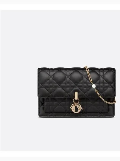 Lady Chain Canage Lambskin Pouch Bag Black - DIOR - BALAAN 2