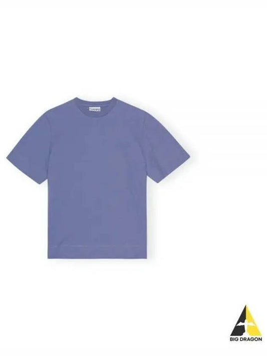 Women O Neck Short Sleeve T-Shirt Blue - GANNI - BALAAN 2