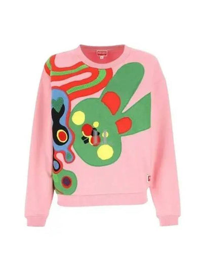 Motif Embroidery Cotton Sweatshirt Pink - KENZO - BALAAN 2