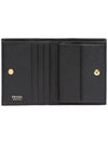 Saffiano Metal Logo Gold Fold Wallet Black - PRADA - BALAAN 7