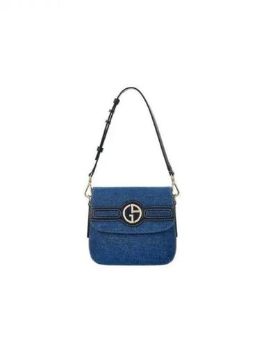 Women s Brass Logo Denim Handbag Blue 271807 - GIORGIO ARMANI - BALAAN 1