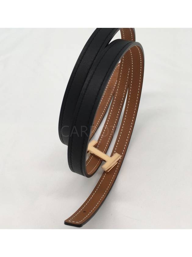 focus belt rose gold buckle gold black - HERMES - BALAAN 3