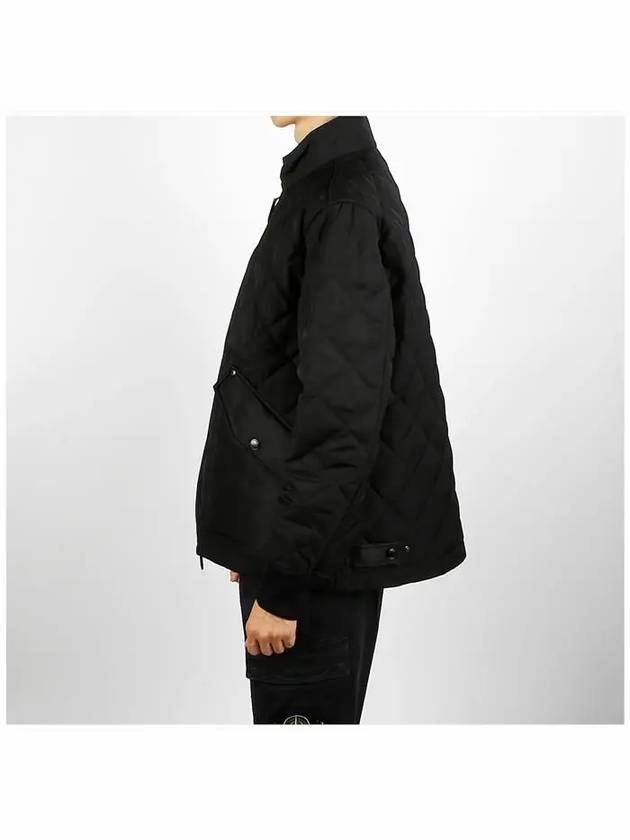 Diamond Quilted Zip-Up Jacket Black - BURBERRY - BALAAN 4