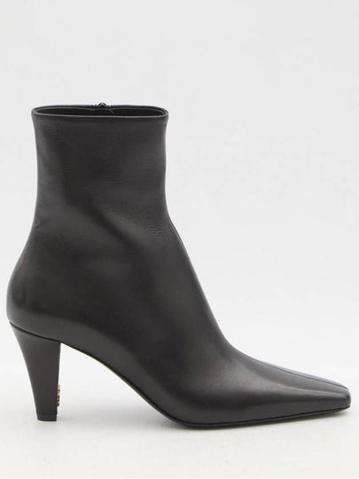 Jill Leather Ankle Boots Black - SAINT LAURENT - BALAAN 2