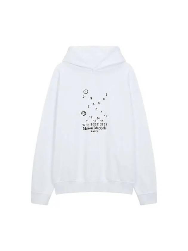 Women Embroidered Logo Over Hooded Sweatshirt White - MAISON MARGIELA - BALAAN 1