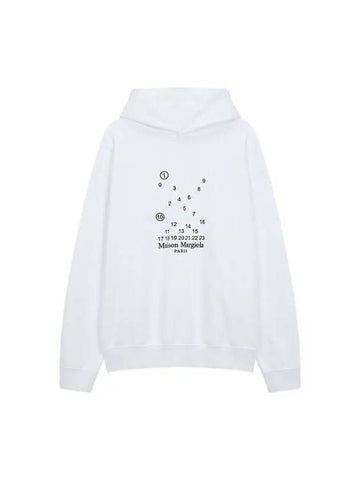 Women Embroidered Logo Over Hooded Sweatshirt White - MAISON MARGIELA - BALAAN 1