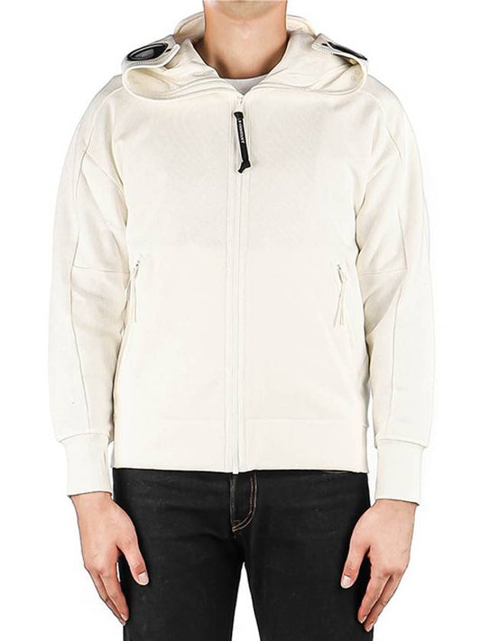 Goggle Detail Fleece Hood Zip-up White - CP COMPANY - BALAAN 2