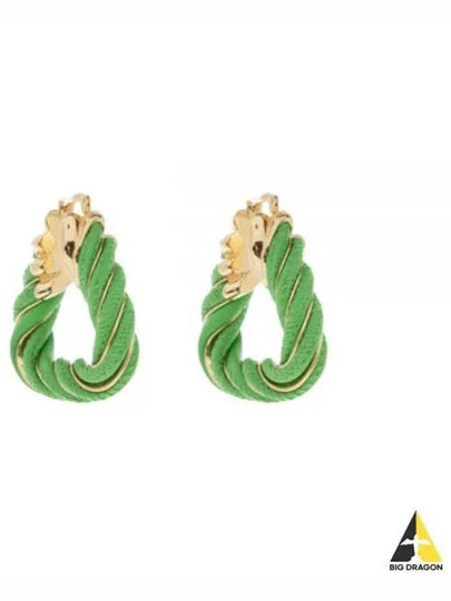 Twisted Triangle Hoop Earrings Green - BOTTEGA VENETA - BALAAN 2