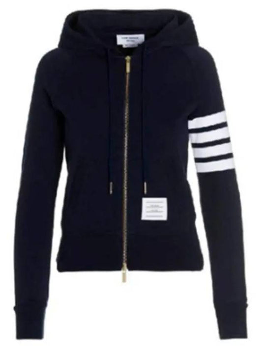 Engineered 4-Bar Stripe Loopback Jersey Knit Zip Up Hoodie Navy - THOM BROWNE - BALAAN 2