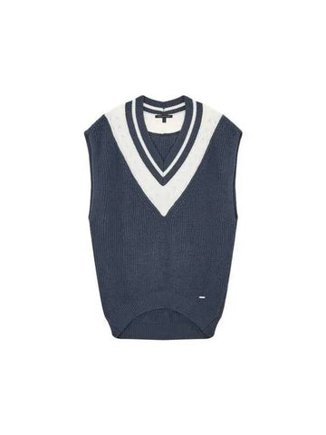 Women s cable V neck knit vest indigo 270545 - ARMANI EXCHANGE - BALAAN 1