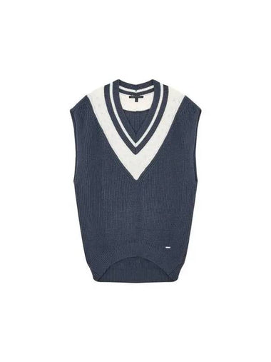 Women s cable V neck knit vest indigo 270545 - ARMANI EXCHANGE - BALAAN 1