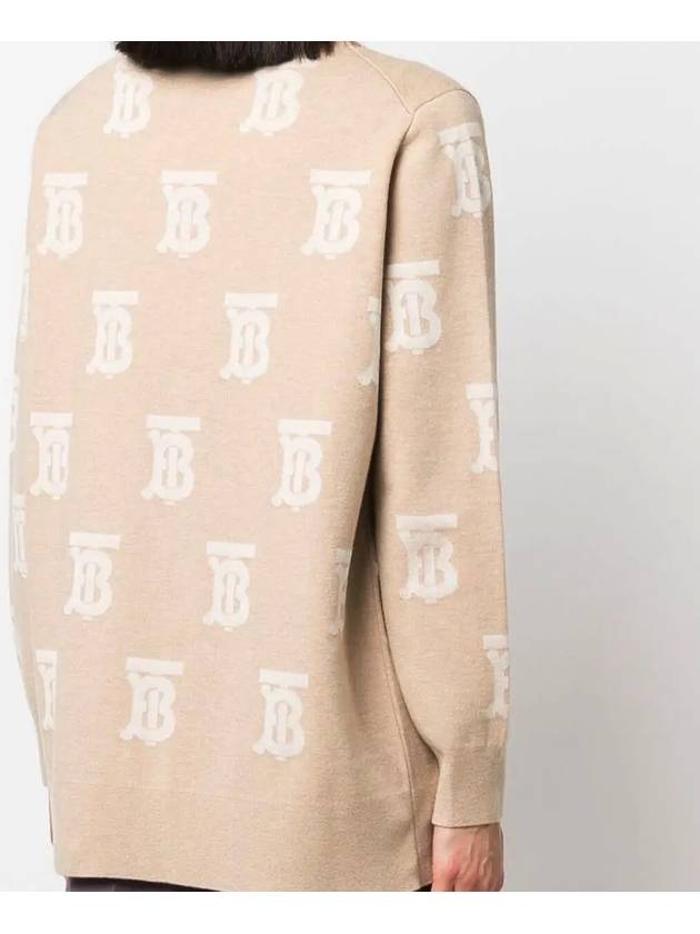 Monogram Oversized Wool Silk Cardigan - BURBERRY - BALAAN.