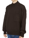 Men's Mock Neck Wool Knit Top Brown - TEN C - BALAAN 3