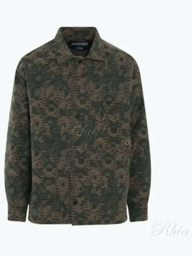 La SurchemiseTessido Jacquard Long Sleeve Shirt Green - JACQUEMUS - BALAAN 2