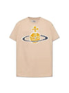 Women's Print Logo Short Sleeve T-Shirt Beige - VIVIENNE WESTWOOD - BALAAN 2