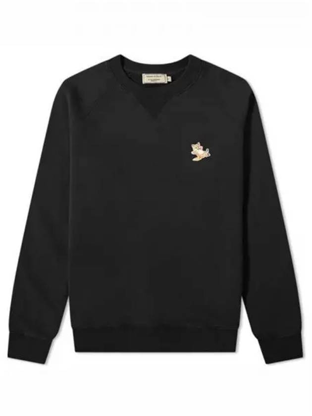 GU00342KM0002 BK Chillex patch crew neck sweatshirt black TJ 271130 - MAISON KITSUNE - BALAAN 1