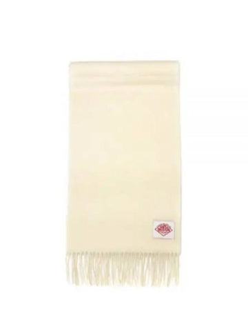 Logo Label Wool Cashmere Scarf DTH0226 MUF IVORY - DANTON - BALAAN 1