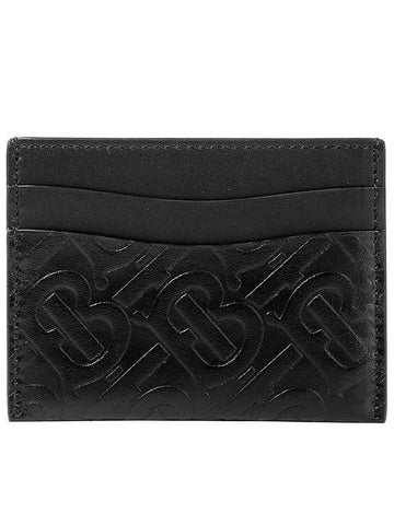 Monogram Leather Card Wallet Black - BURBERRY - BALAAN 1