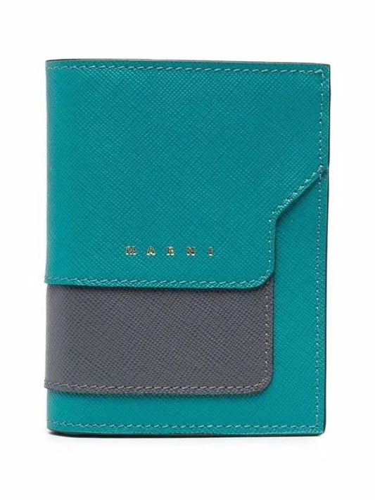 Women's Saffiano Two-tone Bicycle Wallet - MARNI - BALAAN.