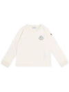 Kids Stud Logo Long Sleeve T Shirt Ivory 8D00005 83907 050 - MONCLER - BALAAN 2