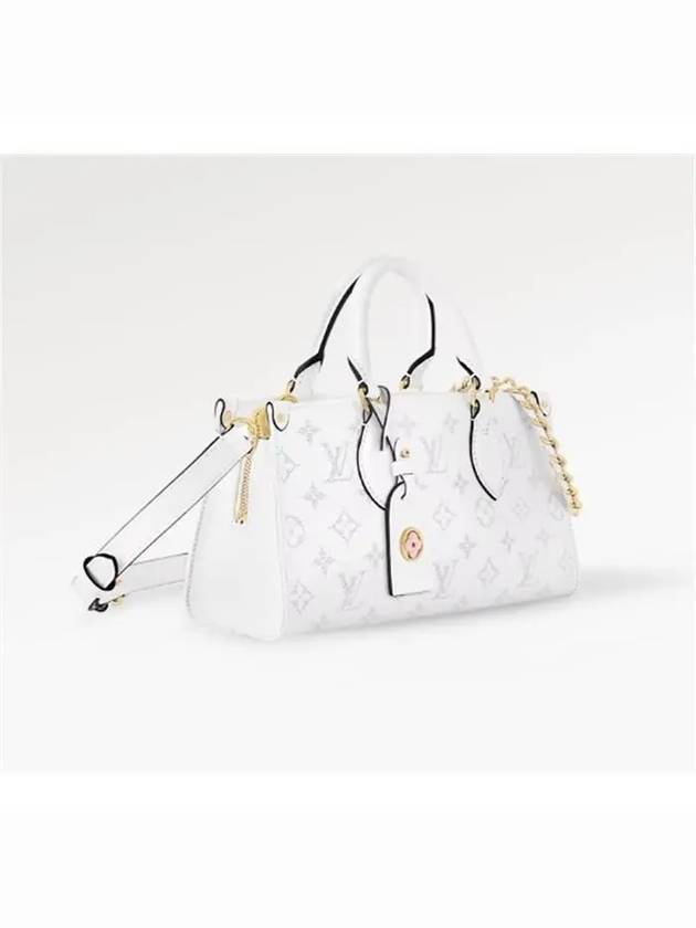 On The Go East West Monogram Embossed Calfskin Shoulder Bag White - LOUIS VUITTON - BALAAN 3