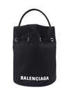 Wheel Drawstring XS Bucket Bag Black White - BALENCIAGA - BALAAN 1