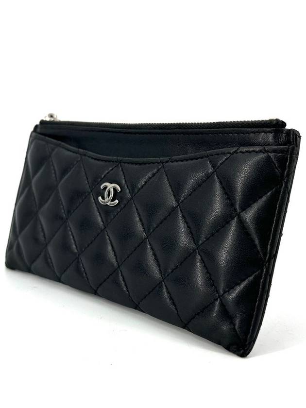 Lambskin bill pouch zipper long wallet card slot - CHANEL - BALAAN 3