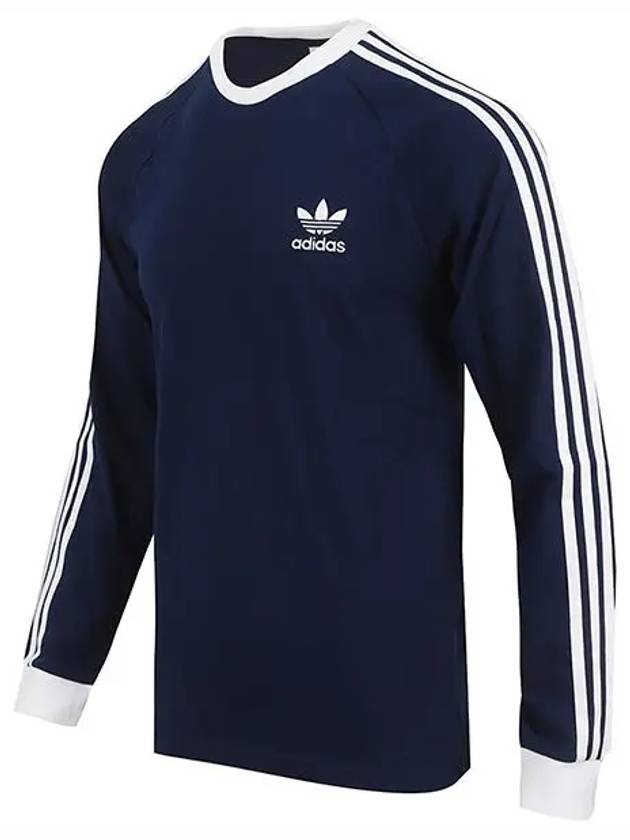 Adicolor Classic 3S Long Sleeve T-Shirt Dirk Blue - ADIDAS - BALAAN 3