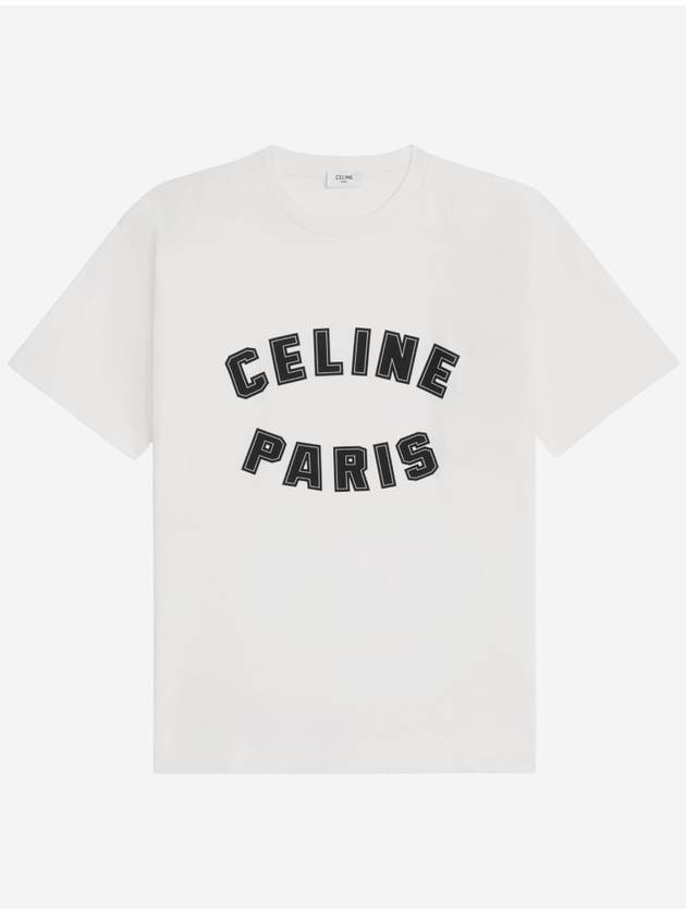 Paris Rouge Cotton Jersey Short Sleeve T-Shirt White - CELINE - BALAAN 2