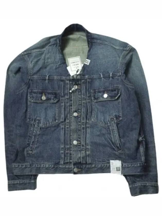 J10BL021 Indigo no collar denim jacket - MIHARA YASUHIRO - BALAAN 1