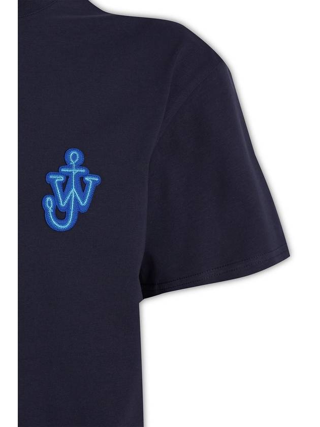 Anchor Patch Cotton Short Sleeve T-Shirt Navy - JW ANDERSON - BALAAN 4