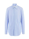 Backstitch Striped Long Sleeve Shirt Blue - MAISON MARGIELA - BALAAN.