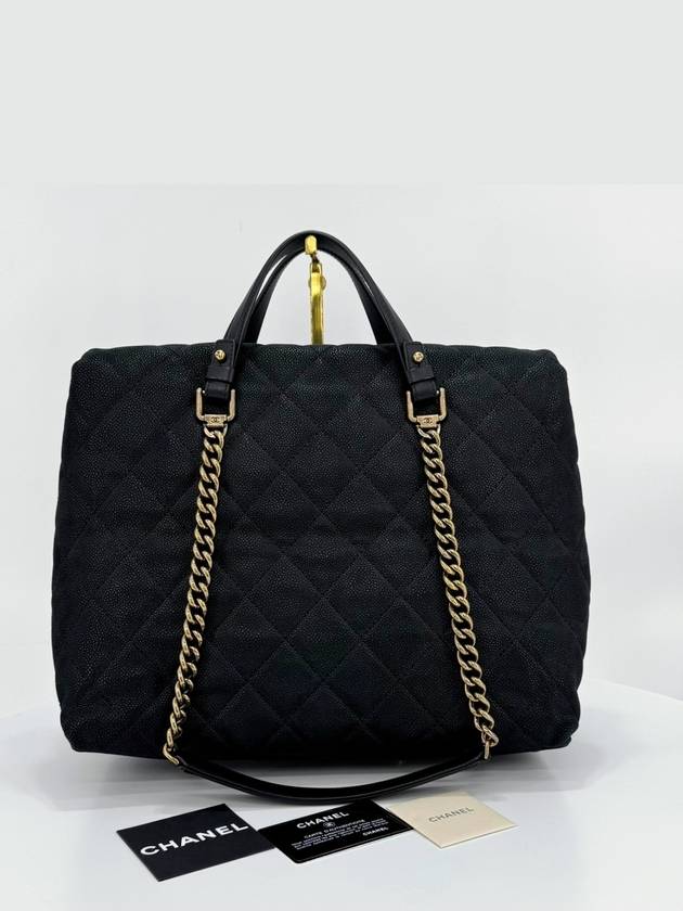 Caviar season shoulder bag tote black - CHANEL - BALAAN 3