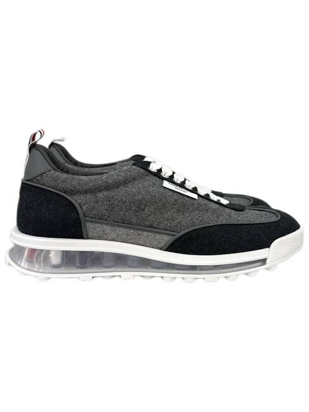 Flannel Clear Sole Low Top Sneakers Grey - THOM BROWNE - BALAAN 3