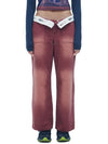 WINE TURN UP LOGO BELT LOW RISE CATION PANTS - DILETTANTISME - BALAAN 3