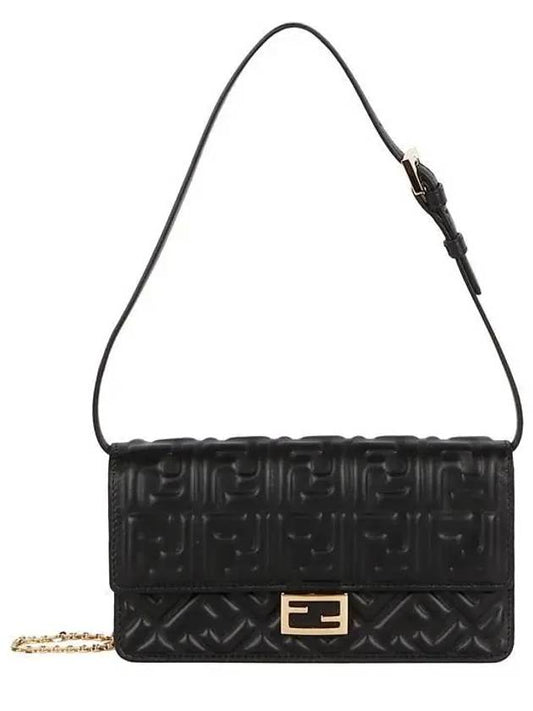 FF Baguette Nappa Leather Long Wallet Black - FENDI - BALAAN 2