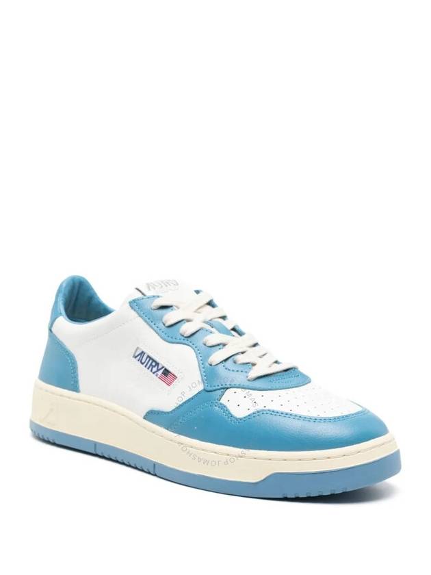 Men's Medalist Leather Low Top Sneakers Blue - AUTRY - BALAAN 3