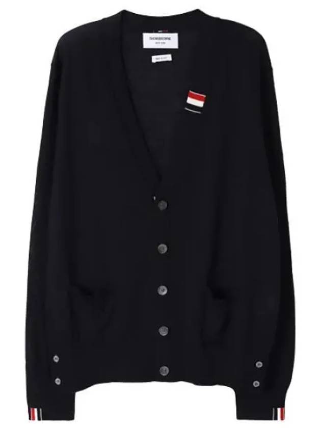 RWB Trim Jersey Stitch Merino Wool Cardigan Men - THOM BROWNE - BALAAN 1