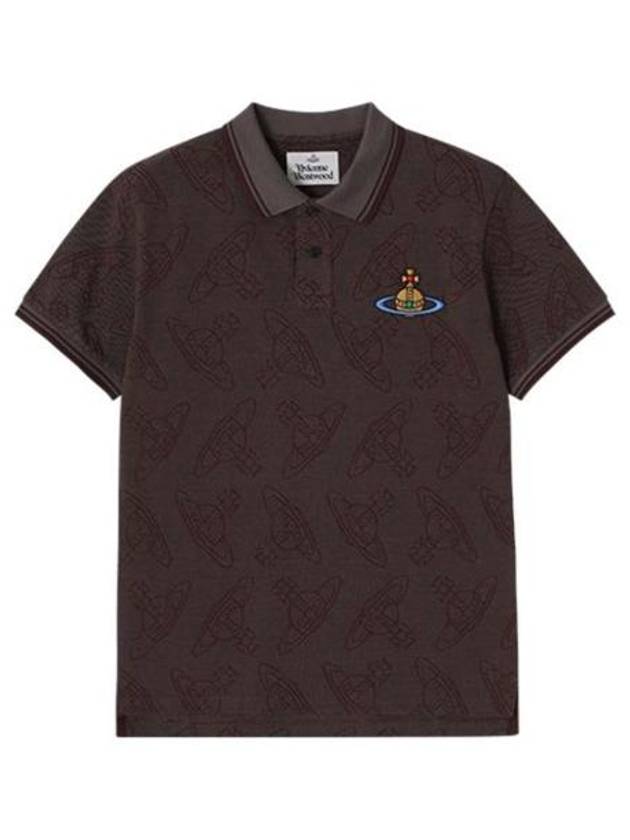 Classic All Over Logo Short Sleeve Cotton Polo Shirt Brown - VIVIENNE WESTWOOD - BALAAN 2