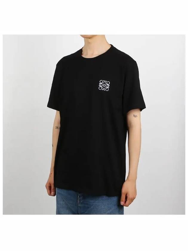 Anagram Crew Neck Cotton Short Sleeve T-Shirt Black - LOEWE - BALAAN 3