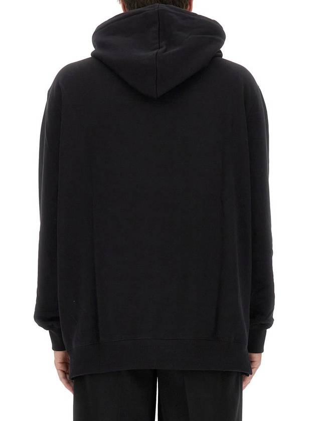 Logo Applique Oversized Fit Hoodie Black - LANVIN - BALAAN 4